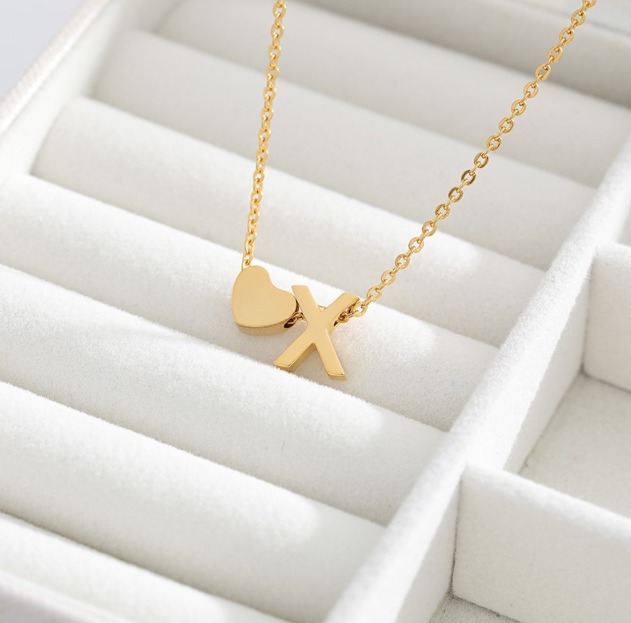 Letter Heart Necklaces