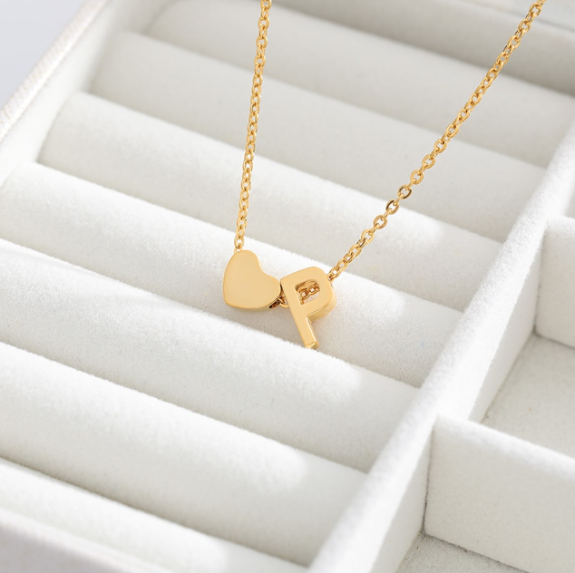 Letter Heart Necklaces