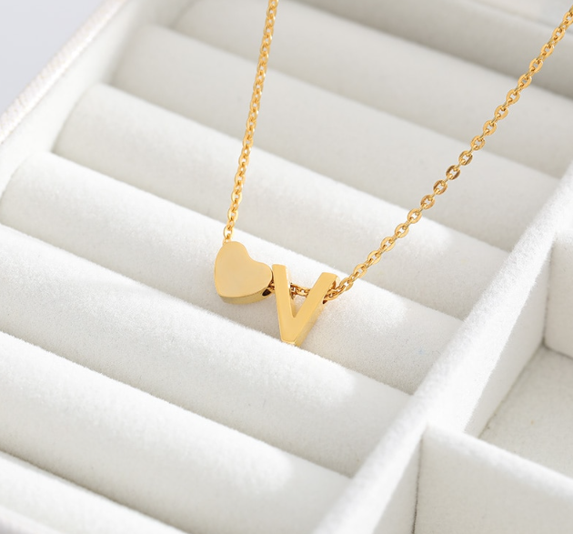 Letter Heart Necklaces