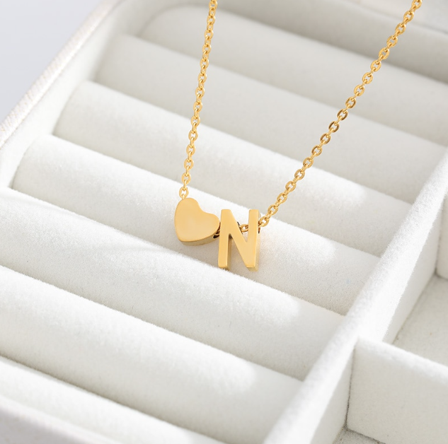 Letter Heart Necklaces