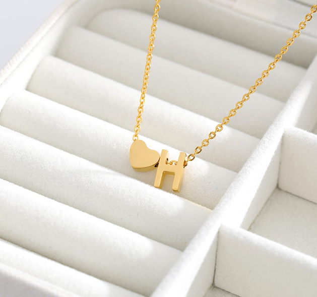 Letter Heart Necklaces