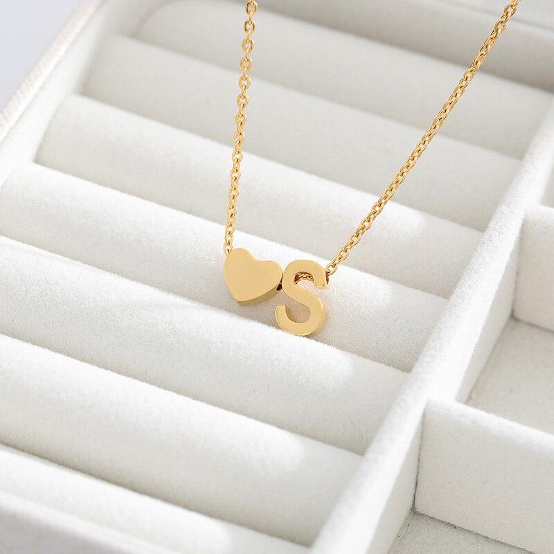 Letter Heart Necklaces