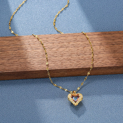 Ocean Heart Crystal Necklace